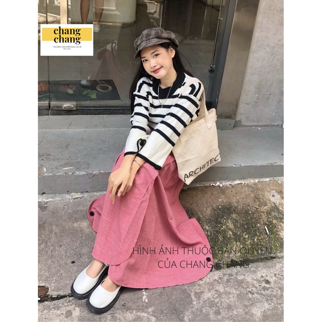 Váy Chống Nắng Thời Trang CHANG CHANG, Lưng Thun Cài Nút Tiện Dụng