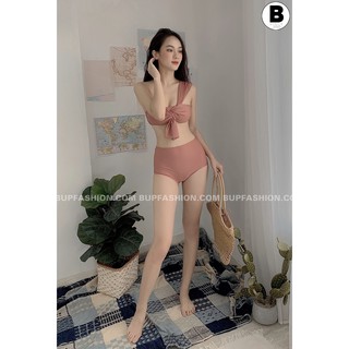 BG078 set bikini 2 mảnh màu hồng