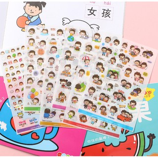 Set 6 tấm Hình dán, Sticker nhiều mẫu dễ thương