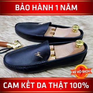 Giày Lười Nam Da Bò Chống Hôi Chân Giày Nam Da Thật Bên Trong Lót Da - BH 1 Nă