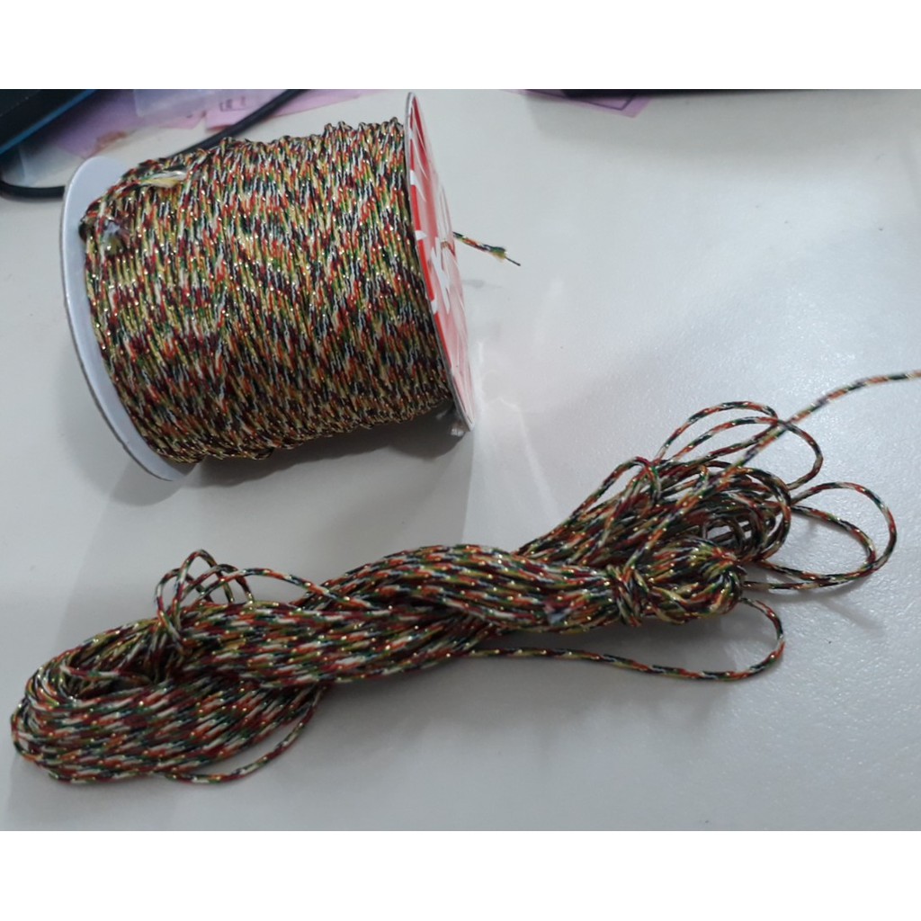 Bó 10m dây chỉ ngũ sắc may mắn đủ size 0.8-1-1.5-2mm