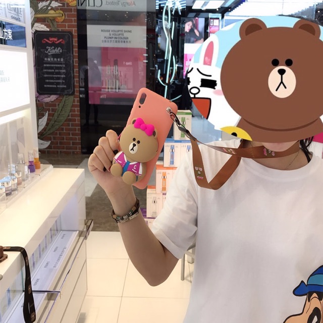 Ốp lưng TPU hình gấu brown và thỏ cony cho điện thoại oppo R9 f1Splus r11 R15X pro r17 F11 K1 A7X/F9 A5 A3 r15 17pro A57 | BigBuy360 - bigbuy360.vn
