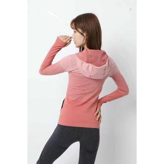 Áo khoác thể thao-gym-yoga( Áo khoác kẻ ngang)