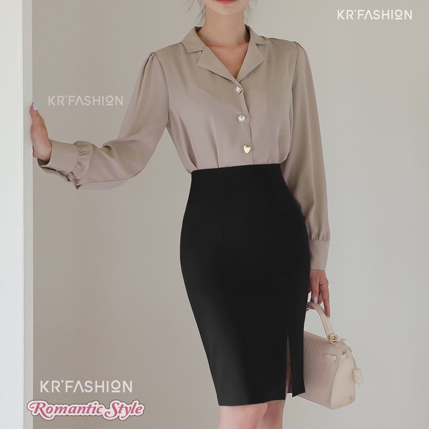 Chân váy công sở xẻ tà SK2401  style Hàn Quốc - KRFashion Cao cấp bút chì xẻ đẹp thanh lịch | BigBuy360 - bigbuy360.vn