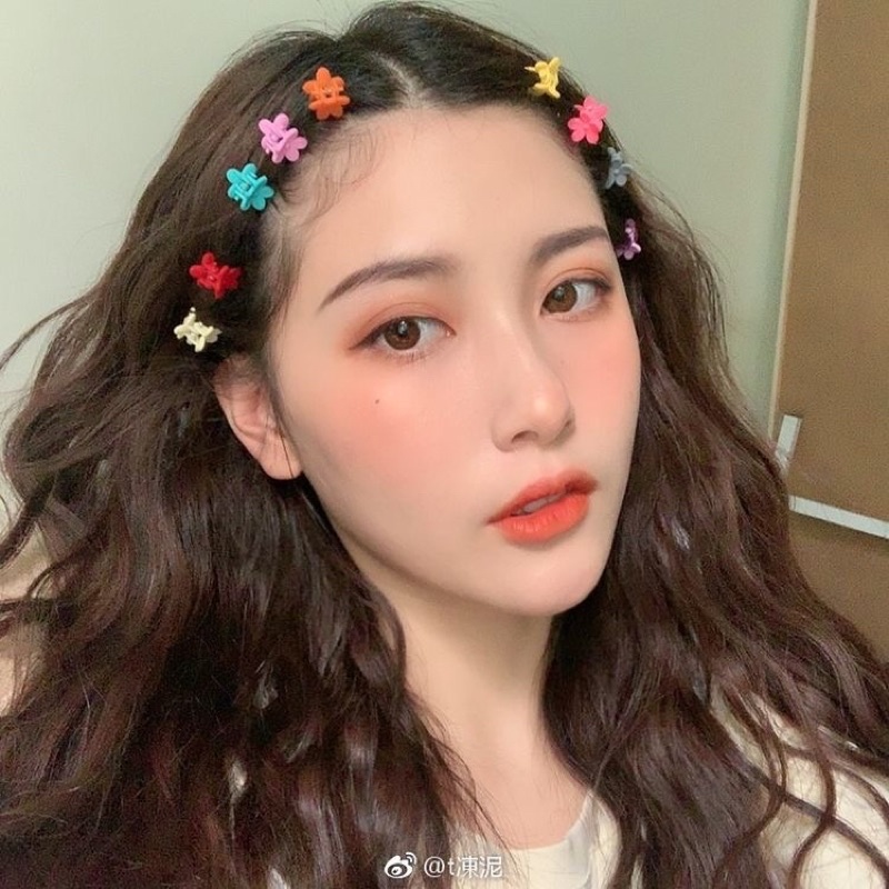 Set 20 Kẹp Tóc Hoa Mini Nhiều Màu Đáng Yêu Cho Nữ