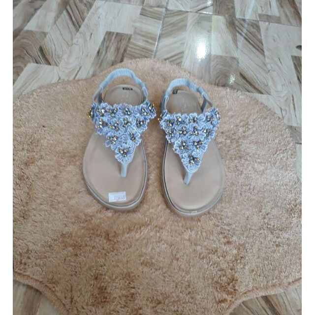 Giày dép nữ|dép nữ xỏ ngón quay đính hoa quay hậu