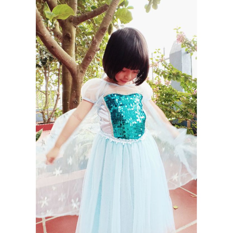Váy đầm công chúa elsa xinh xắn đáng yêu cho bé gái