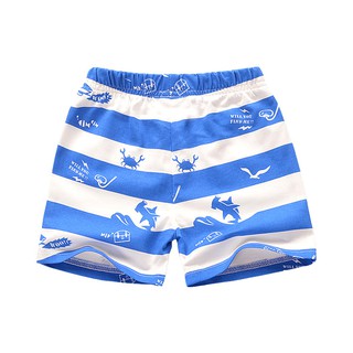 (9-13kg)Mã 6007 quần short thun sọc xanh in hình cá mập và cua biển cho bé trai