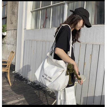 Túi tote vải  canvas đeo chéo Đi Học Đi Chơi Thời Trang Unisex Giá Rẻ