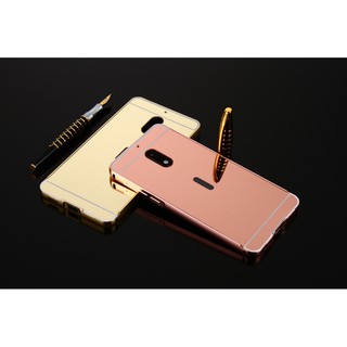 Ốp lưng Nokia 6 tráng gương viền kim loại