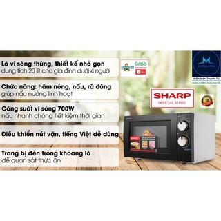 R-208vn-ws - lò vi sóng sharp 20l – bảo hành chính hãng 12 tháng