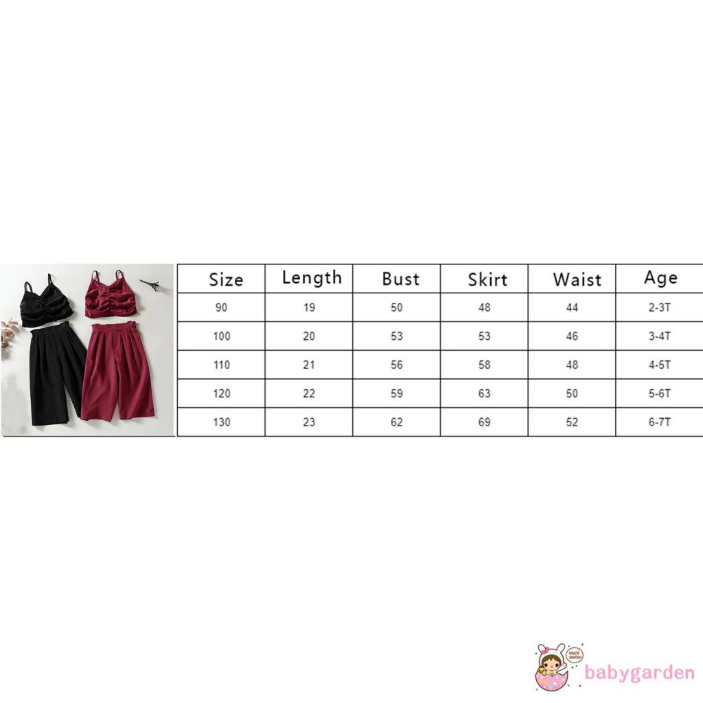 Bộ áo croptop sát nách màu trơn phối quần ống rộng thời trang mùa hè cho bé gái