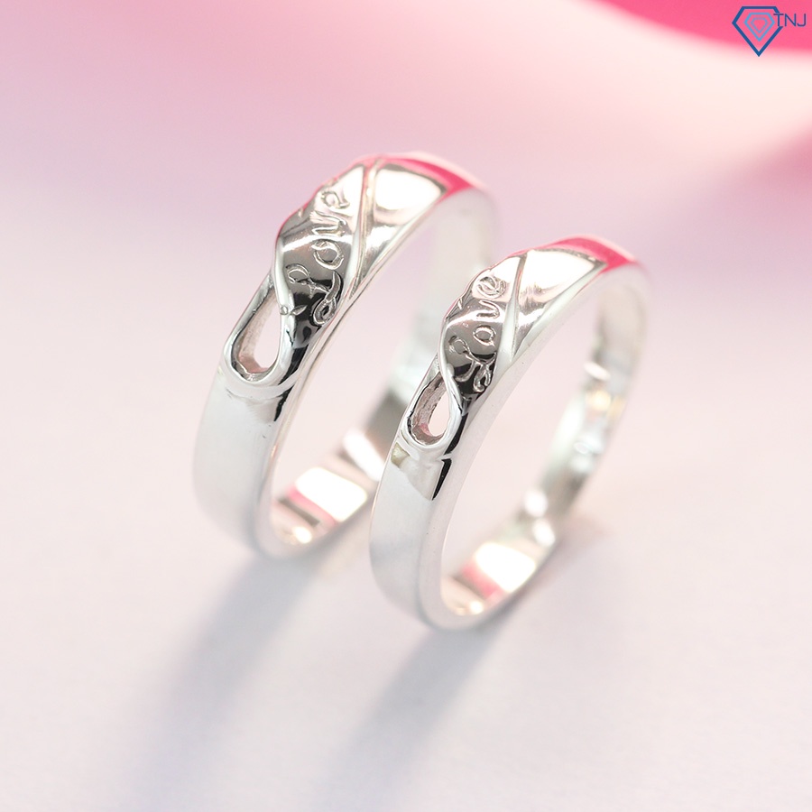Nhẫn đôi bạc thật nam nữ chữ Love hình trái tim ghép ND0292 Trang Sức TNJ