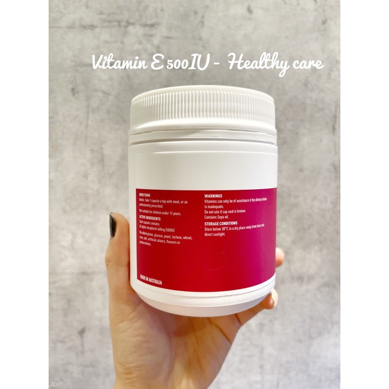 Vitamin E Healthycare 200v của Úc - Hàm lượng 500IU