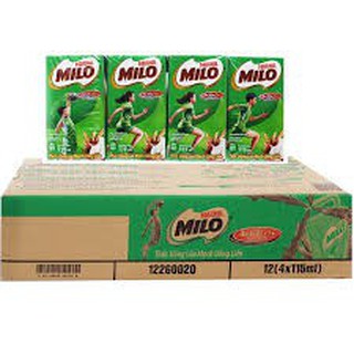 Vĩ 4 hộp sữa nestle milô 180 ml