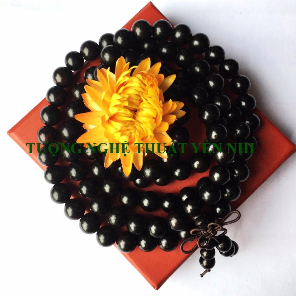Vòng tràng hạt gỗ Mun Sừng cao cấp 108 hạt 6mm