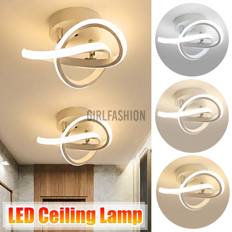 Modern LED Ceiling Lamp Dual Ring Chandeliers Fixture Living Room Pendant Light