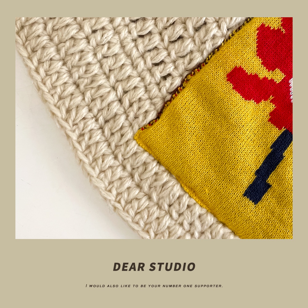 Mũ Bucket Len Đính Hoa Giữ Ấm Dễ Phối Đồ Thời Trang Thu Đông Nhật Hàn Cho Nữ