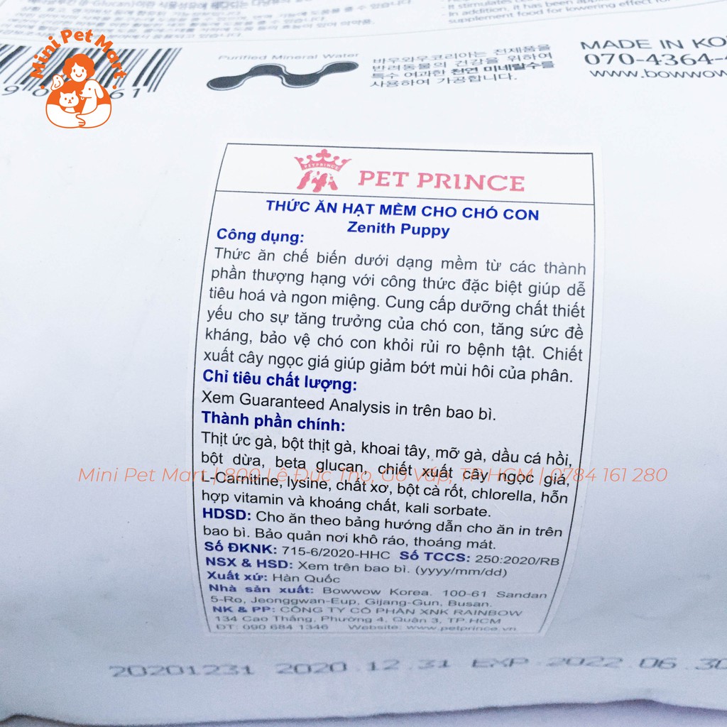 [1,2kg] Thức ăn hạt mềm cho chó con ZENITH 1,2kg - Vị thịt gà