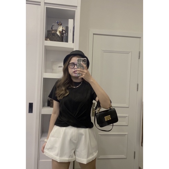 A23 Áo Thun Zip Xoắn Eo Bigsize