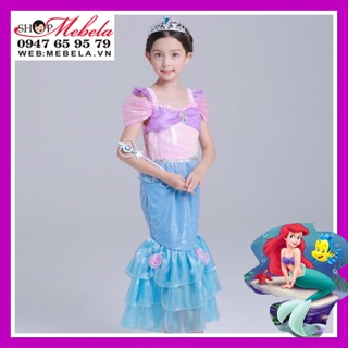 Váy công chúa Ariel nàng tiên cá cho bé có clip và ảnh thật
