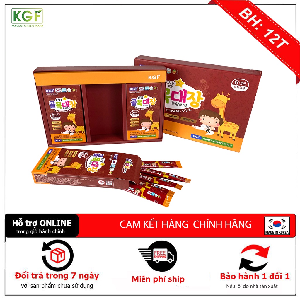 Nước Hồng Sâm Baby Dành Cho Trẻ Em Kids Red Ginseng Stick  KGF hộp 30 gói