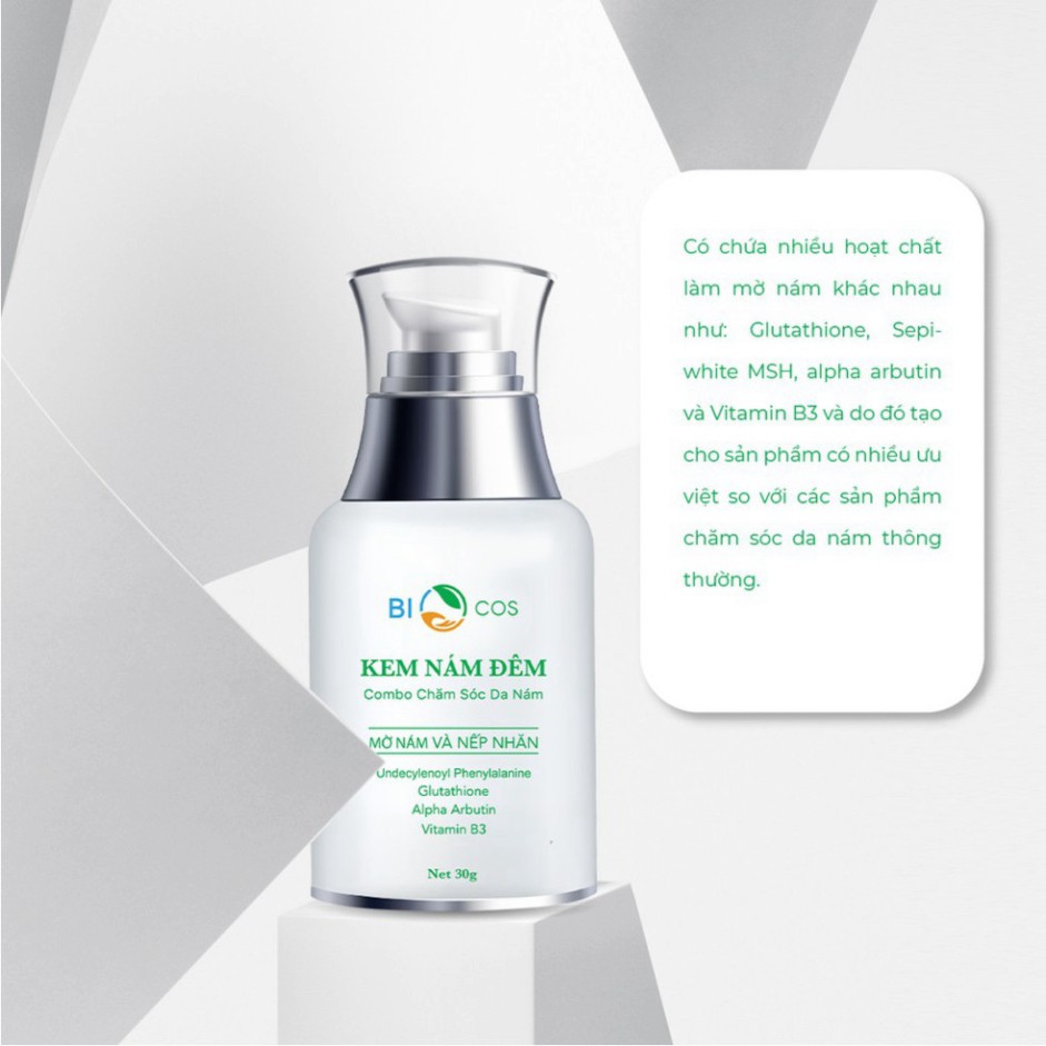 Kem Nám Đêm BIOCOS 30g - Dưỡng Trắng, Mờ Thâm, Giảm Nám, Ngừa Lão Hóa