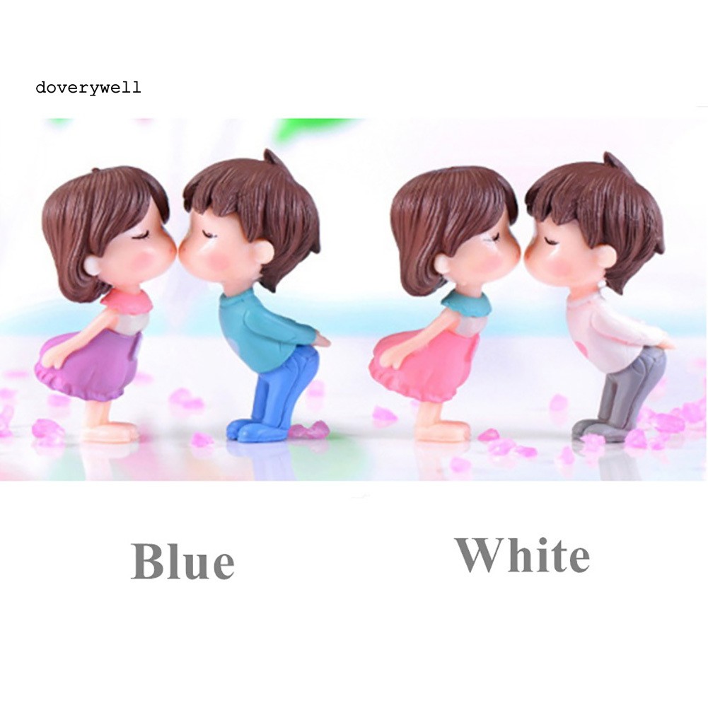 2 Mô hình bé trai và bé gái hôn nhau mini trang trí phong cảnh tiện dụng