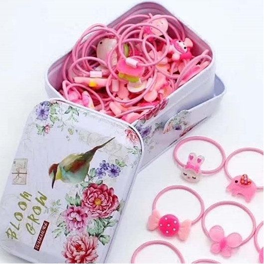 Combo 10 dây chun buộc tóc loại có sẵn đế nhựa có thể gắn thêm charm, DIY