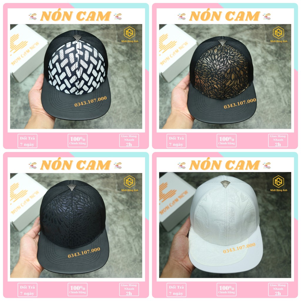Nón Snapback chính hãng full hộp , Nón kết đẹp NÓN CAM họa tiết 2021