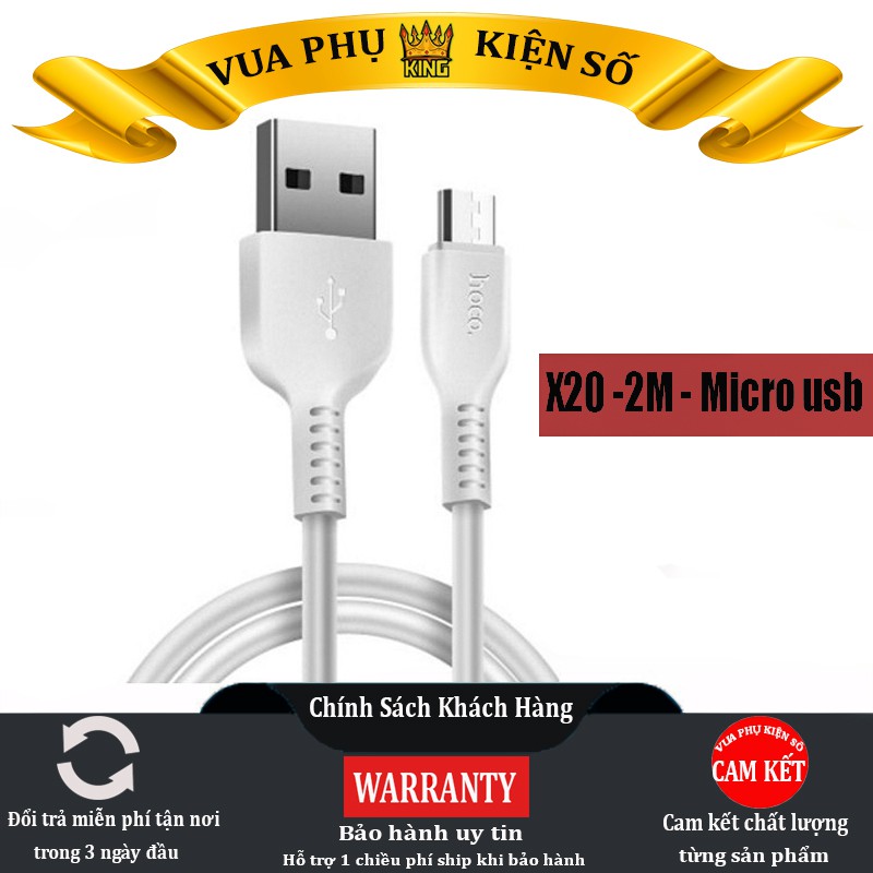 [ Dài 2M ] Cáp sạc Hoco X20 Micro Usb - Dài 2M - Cáp Android