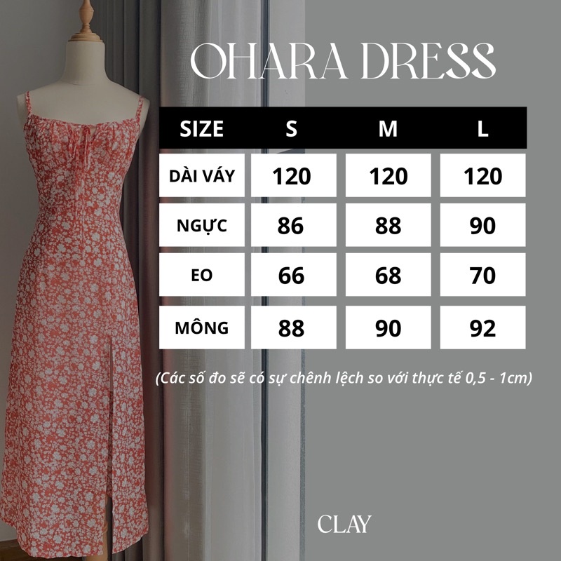 OHARA DRESS - Váy hai dây hoa nhí dáng dài xẻ tà