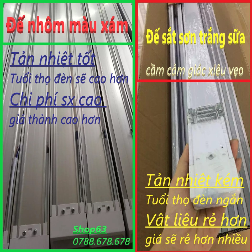 Đèn bán nguyệt cao cấp 60W đầu vuông - đèn tuýp mica tản nhiệt nhôm siêu sáng (ánh sáng trắng - bảo hành 24 tháng) | BigBuy360 - bigbuy360.vn
