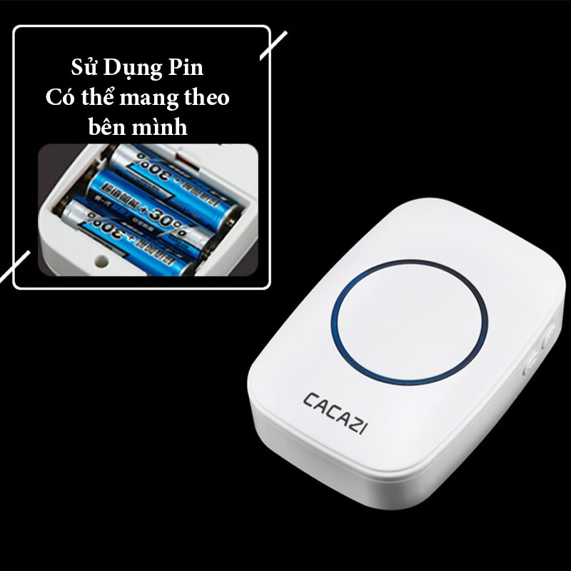 Chuông Cửa Không Dây Cacazi Đa Năng, Chuông Gọi, Loại Chống Nước - Khoảng cách 300m - CCKD - Gia Dụng Tý Tẹo