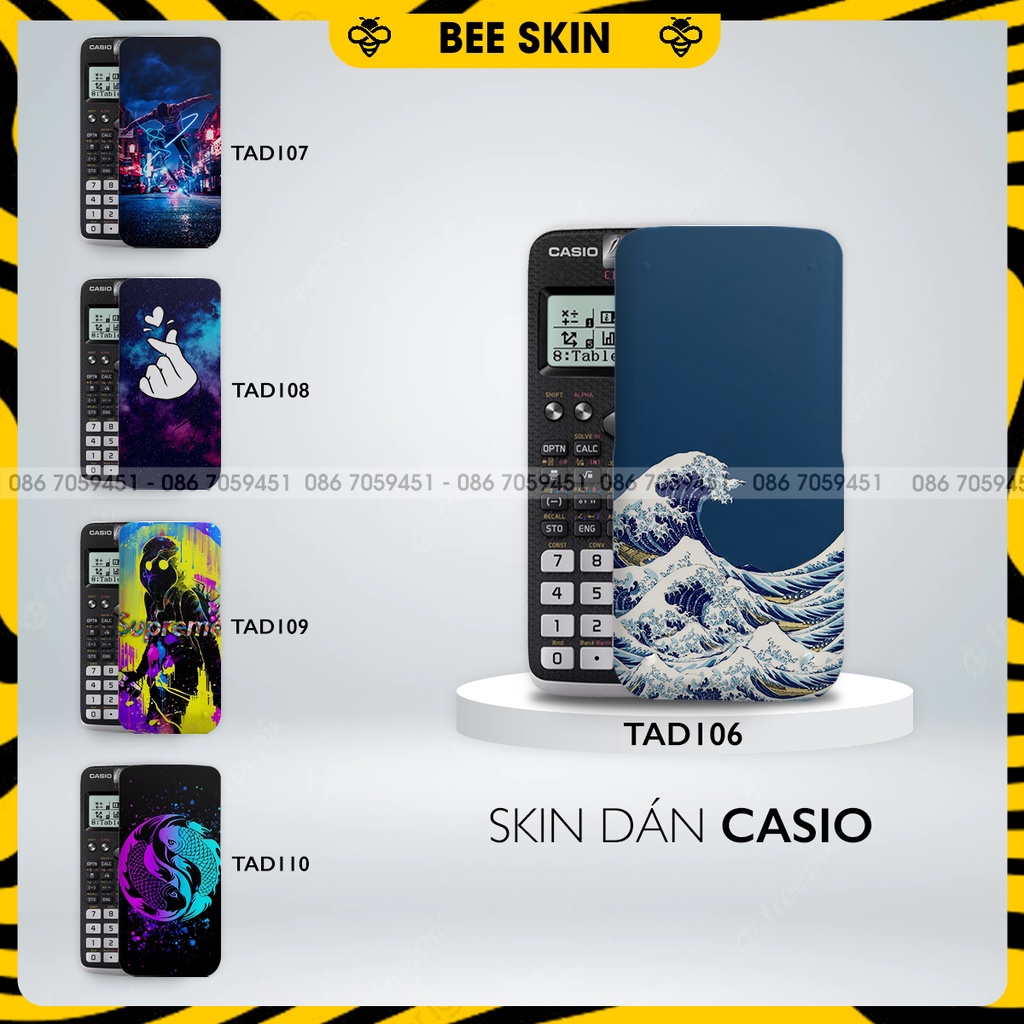 Skin dán máy tính CASIO In Hình Độc LạBộ 22 (Casio 570 / Casio 570-2nd/ Casio 580 /Vinacal..) tadb22
