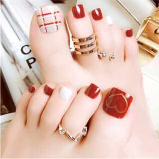 bộ 24 móng chân giả kèm keo