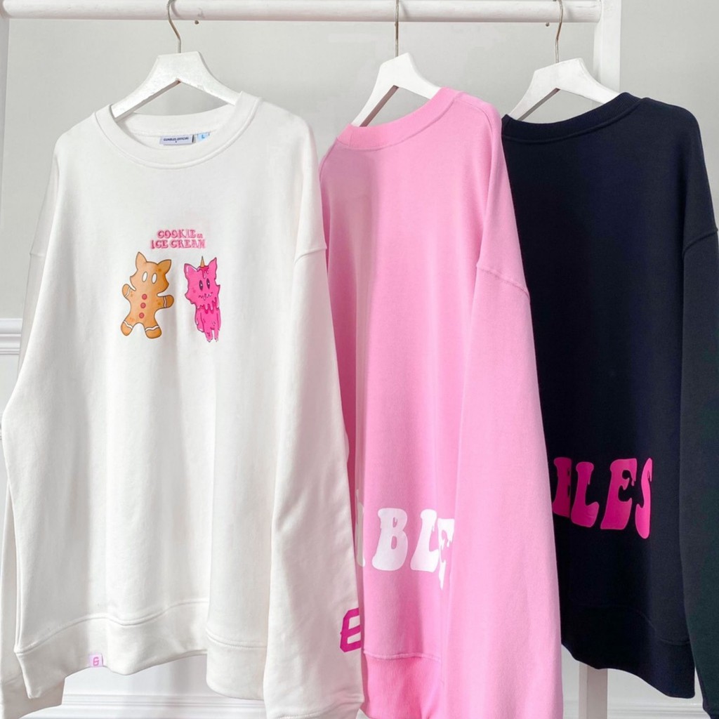 Áo Sweater form rộng CANDY hồng - Gumbles Official