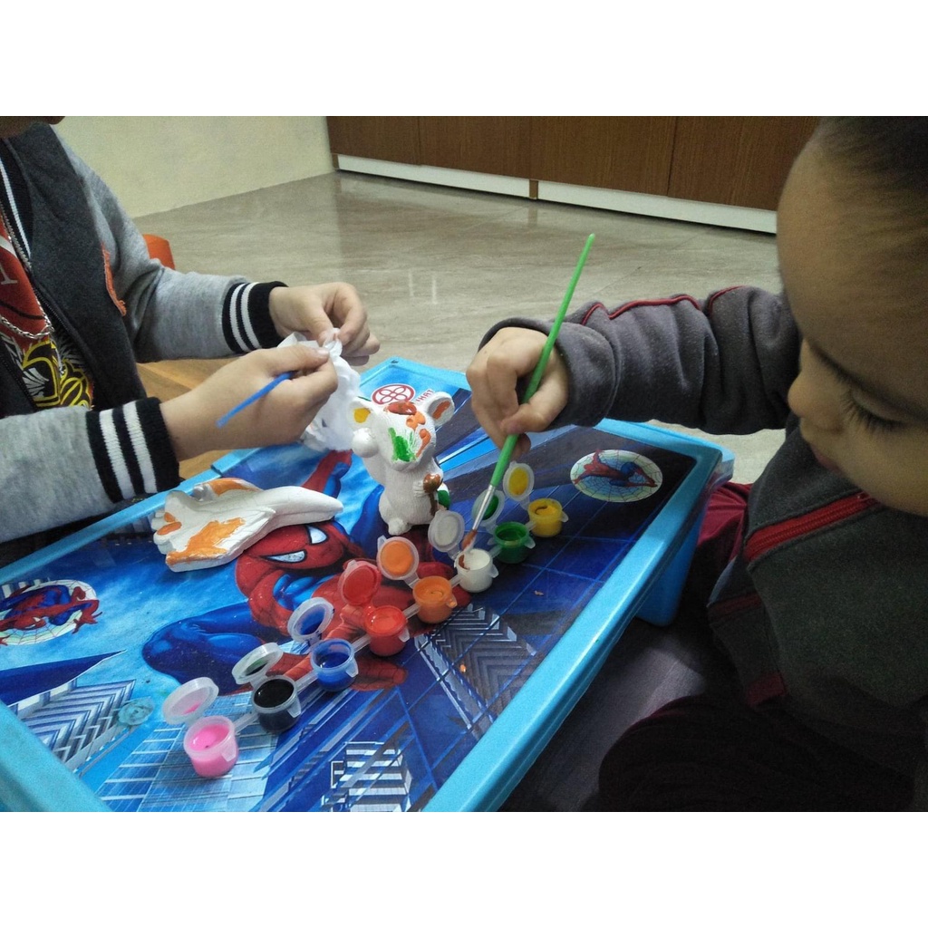 Bộ 10 Tượng Tô Màu Cho Bé Tặng Kèm Vỉ 8 Màu Và Bút Lông