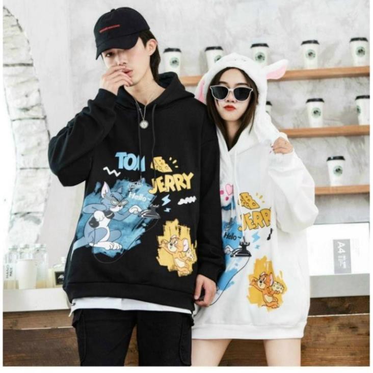 Áo Khoác Hoodie Nỉ Bông Tom &amp; Jerry Form rộng Unisex Nam Nữ Couple chất lừ của năm