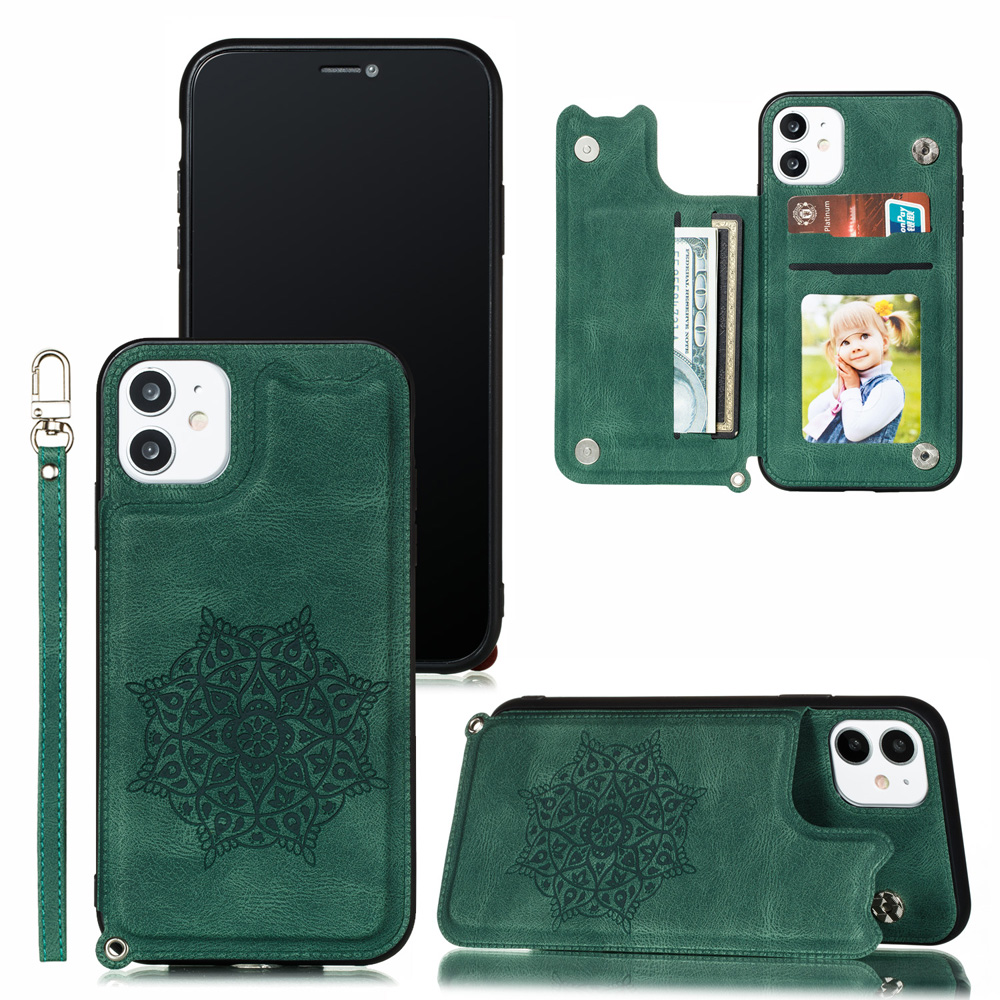 Bao da điện thoại nắp lật có ngăn đựng thẻ thích hợp cho Iphone 12 11 Pro Max Xs Xr Xs Max X 8 8 Plus 7 7 Plus