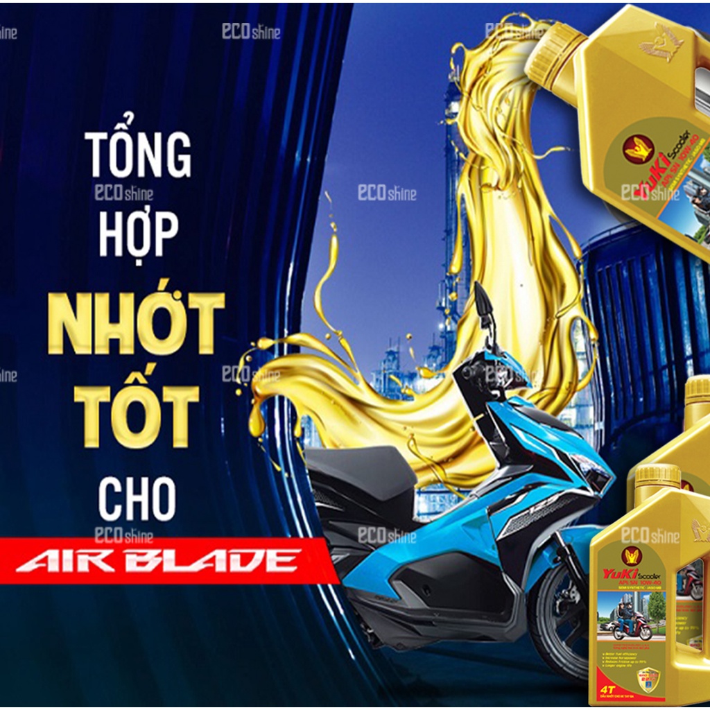 Combo 2Chai Nhớt Xe Tay Ga Yuki SN TẶNG1LÁP Bôi Trơn Kép Giúp Xe Hoạt Động Nhẹ Hơn Tiết Kiệm Eco