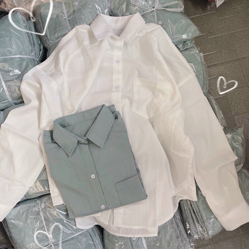 CÓ SẴN Áo sơmi xanh bơ kèm quần baggy trắng Đàm tổng - Set đồ hot trend mùa hè 2022KÈM ẢNH THẬT