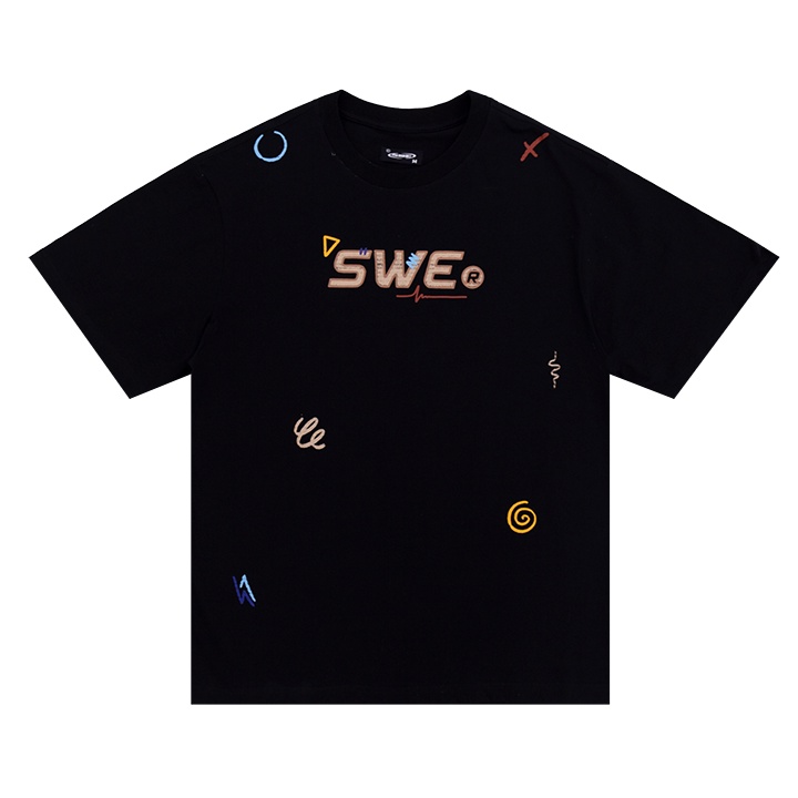 Áo thun SWE 90S TEE - BLACK Unisex Nam Nữ Form Rộng Tay Lỡ Màu Đen