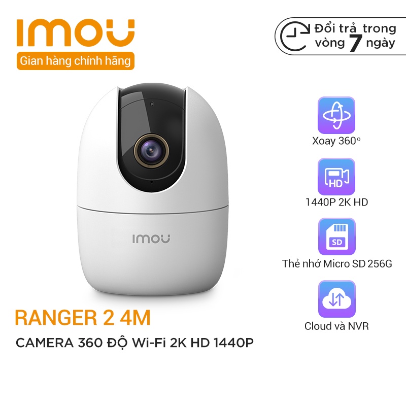 Camera Wifi Không Dây Ranger 2 4.0M 2K HD 1440p IPC-A42P IMOU - Xoay 360, Đàm Thoại 2 Chiều - BH 2 Năm