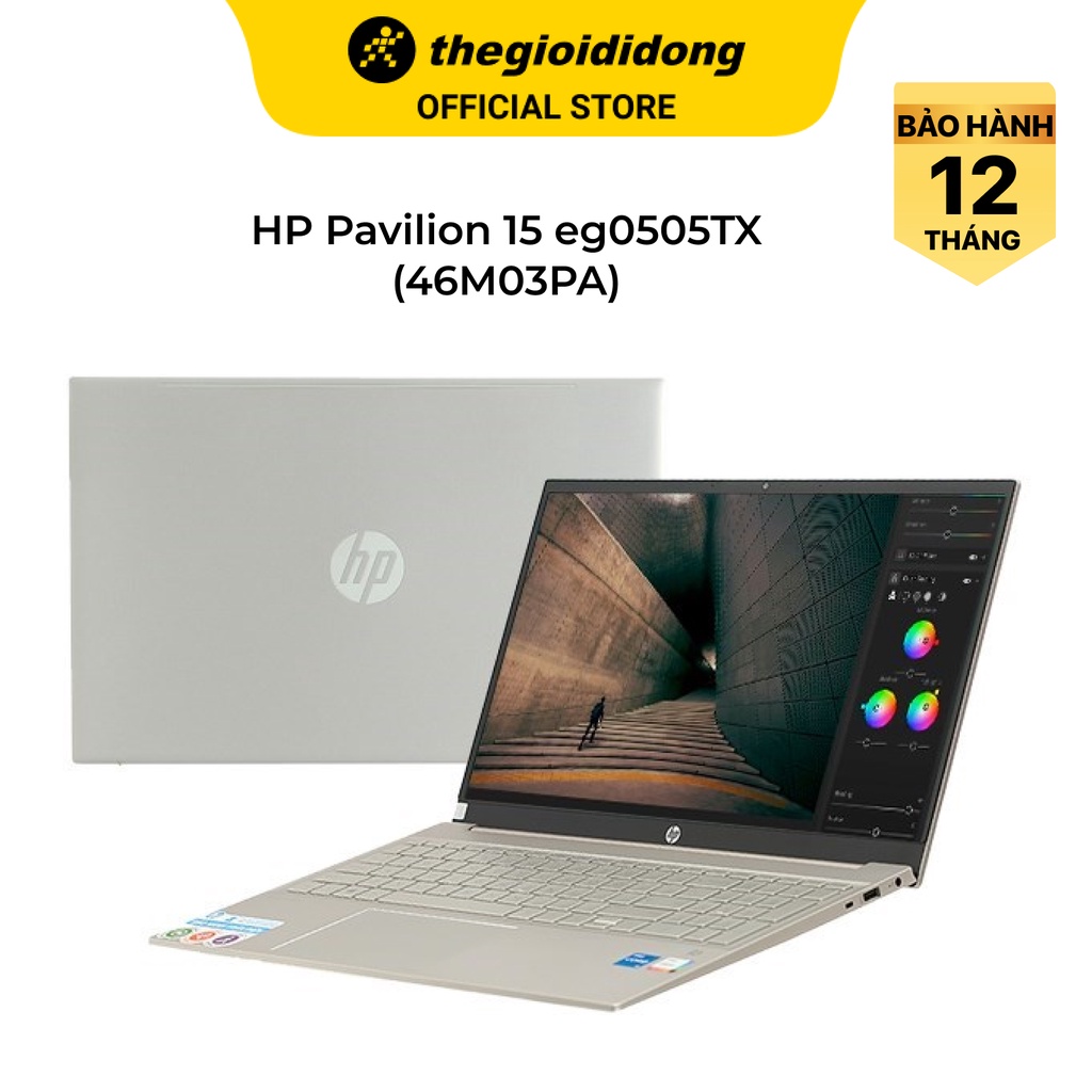 Laptop HP Pavilion 15 eg0505TX i5 1135G7/8GB/512GB/2GB MX450/15.6"F/Win11//Vàng - Hàng chính hãng