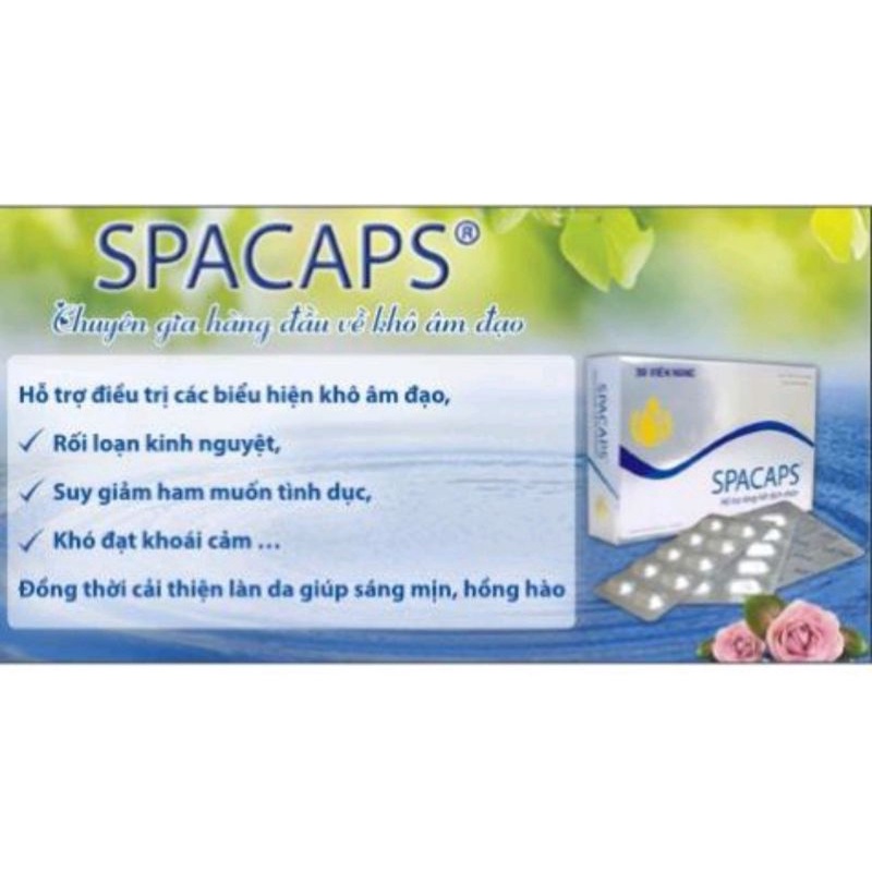 Spacaps hỗ trợ sinh lý nữ ⚡ Chính hãng ⚡ Hộp 30 viên Giảm khô hạn, tăng dịch tiết, nội tiết tố từ mầm đậu nành