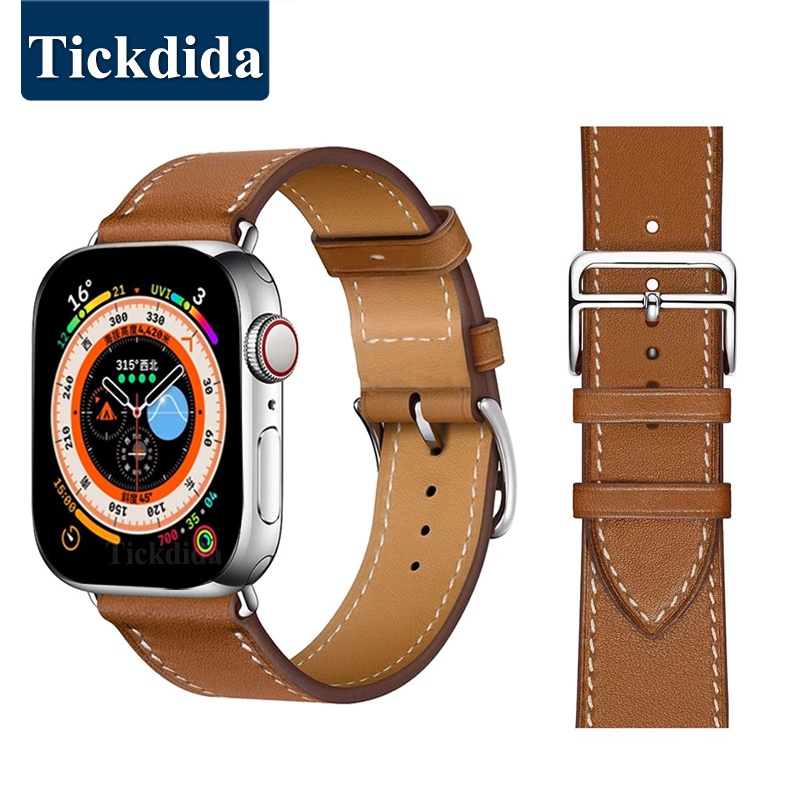 Dây Da Cho Apple Watch Ultra Band 49mm 45mm 44mm Dây Đeo Đồng Hồ Vòng Tay IWatch Series 8 7 Se