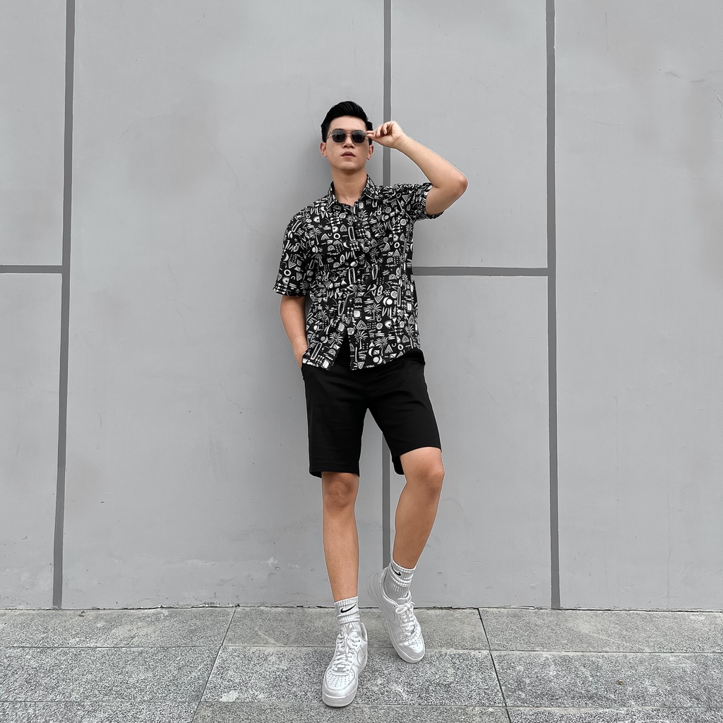 Áo sơ mi nam ROWAY Fullbox, vải lụa thoáng mát, không nhăn, form regular | Sơ mi họa tiết la mã | BigBuy360 - bigbuy360.vn
