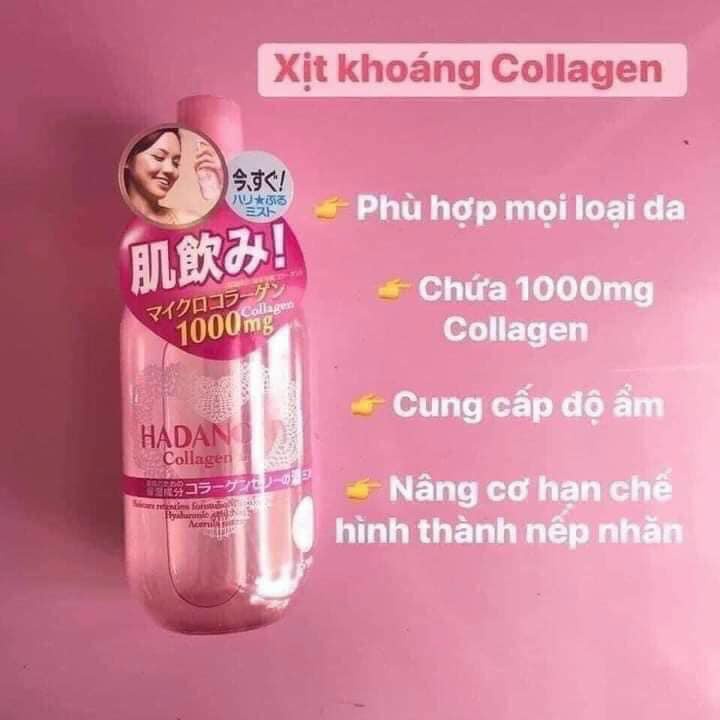 Xịt Khoáng Collagen Hadanomy 250 ml Nhật Bản