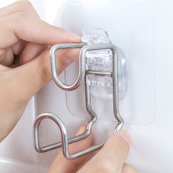 Móc Treo Thau Chậu Dán Tường Chịu Lực 5kg Siêu Chắc Chất Liệu Inox 304 - Dung Cụ Nhà Bếp Siêu Chắc - Móc Dính Đa Năng